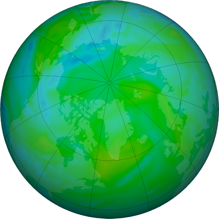 Arctic ozone map for 31 August 2018